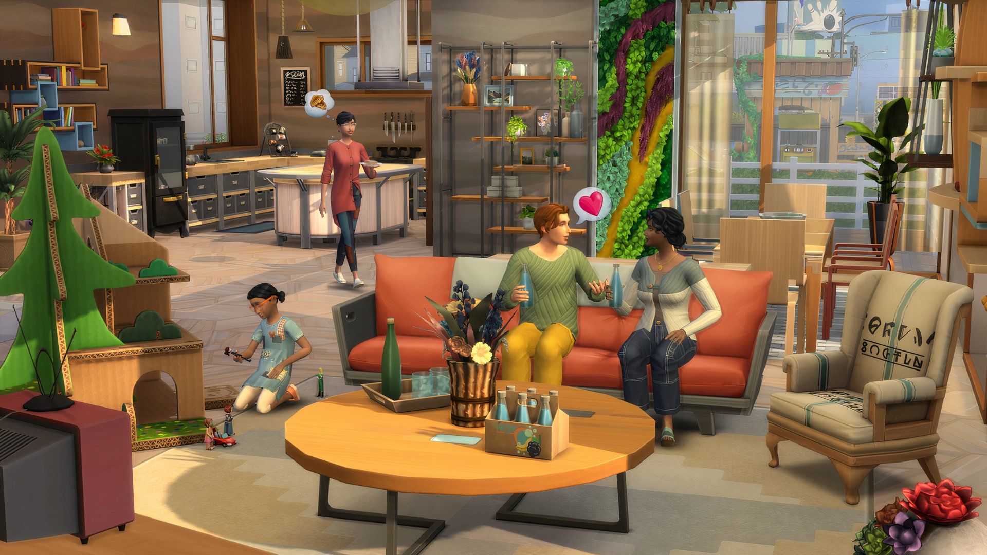 Sims 4 Ücretsiz Coach Eşyaları Güncellemesi 9 the sims 4 family room 1