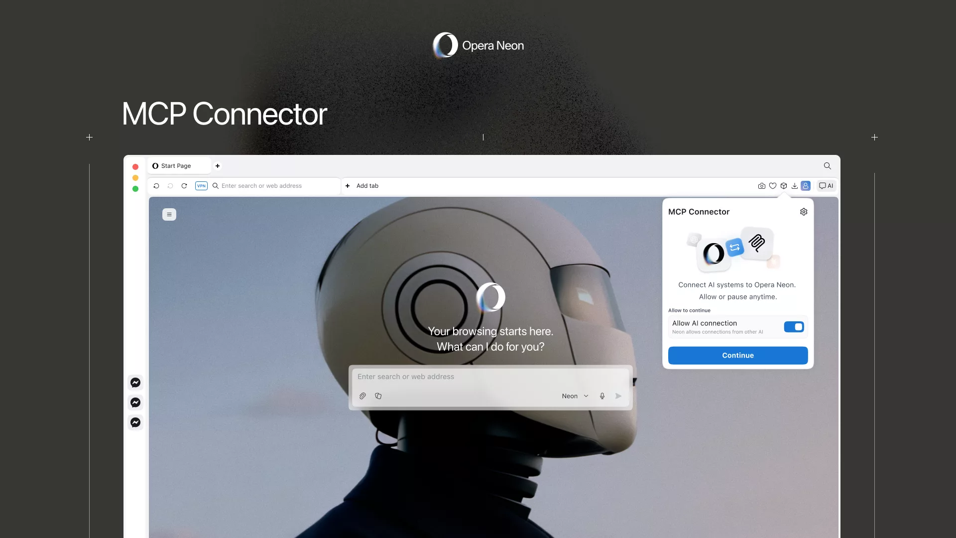 Opera Neon Harici Yapay Zeka Araçlarını Tarayıcıya Entegre Ediyor 5 1774939564 MCP Connectors UI.webp