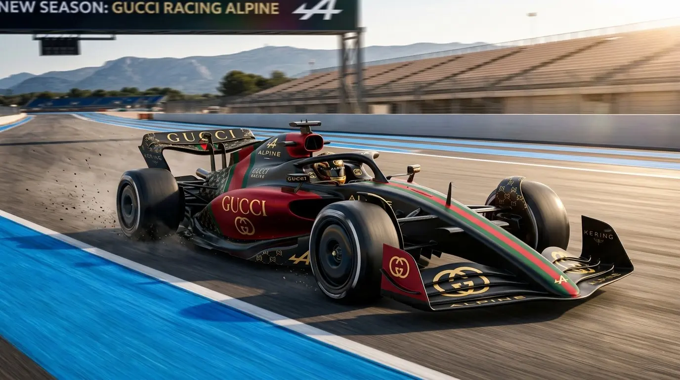 Milyar Dolarlık Ortaklık: Gucci F1 Dünyasına Adım Atıyor! 4 gucci f1 alpine 1.webp